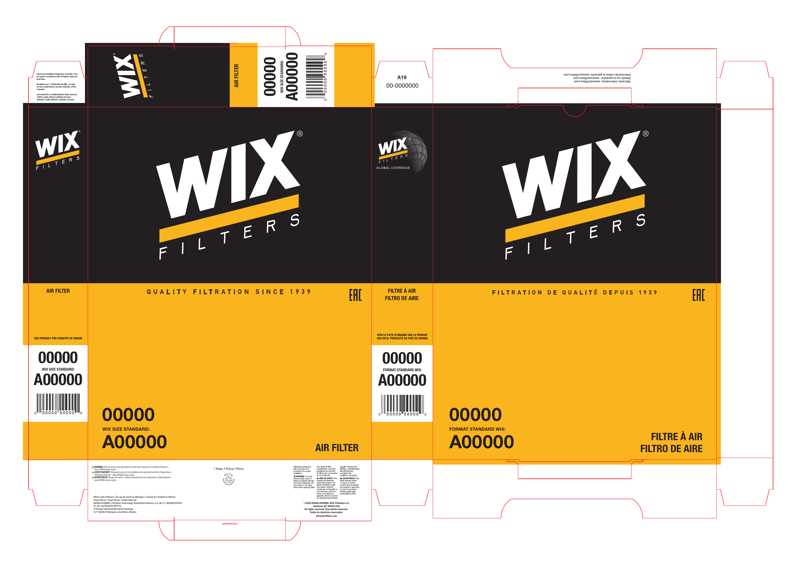 WIX Air Filter Packaging